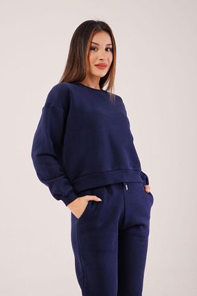 ست بالاتنه و پائین تنه سرمه ای زنانه بافتنی Hipo Trend - کد 882275005