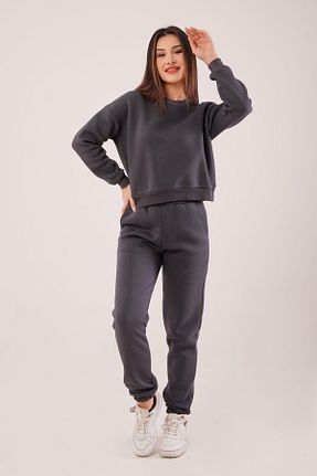 ست بالاتنه و پائین تنه طوسی زنانه بافتنی Hipo Trend - کد 882280251