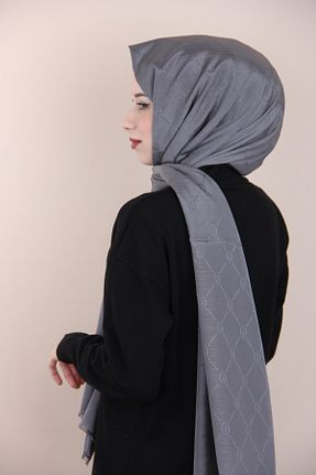 شال طوسی زنانه پنبه ای PİRAMİT - کد 825213623