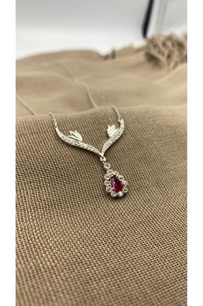 گردنبند نقره زرشکی زنانه 925 عیار SURA SILVER - کد 882275773