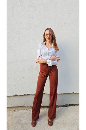 شلوار قهوه ای زنانه لیکرا MODA - کد 882288786