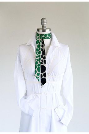 دستمال گردن سبز زنانه پلی استر ElevaGlam - کد 882289325