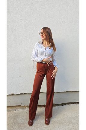 شلوار قهوه ای زنانه لیکرا MODA - کد 882288786