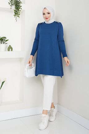 پلیور حجاب سرمه ای زنانه پنبه ای Pamuk Butik - کد 882295598