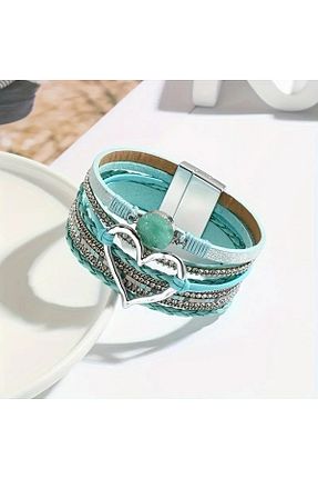 دستبند جواهر آبی زنانه GlassySKY - کد 882299486