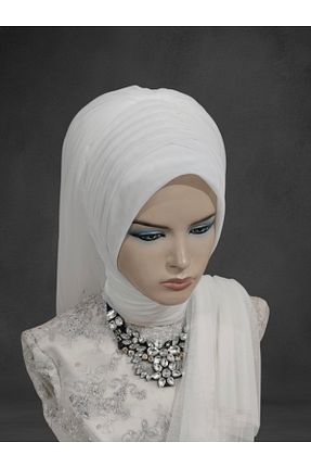 شال سفید زنانه NurAy - کد 882300309