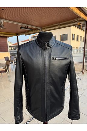 کاپشن مشکی مردانه اسلیم فیت Şahan Deri Denizli - کد 874784321