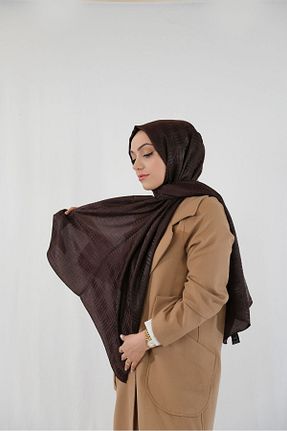 شال قهوه ای زنانه ابریشم MODA - کد 882324900
