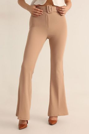 شلوار پارچه ای قهوه ای زنانه فاق نرمال VıoShıne - کد 781010822