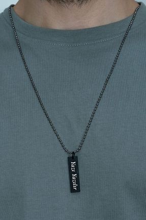 گردنبند استیل ( فولاد ) مشکی زنانه استیل (فولاد) Doğaltaş - کد 882325068