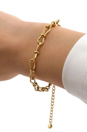 دستبند استیل (فولاد) طلائی زنانه استیل (فولاد) Çlk Accessories - کد 882372602