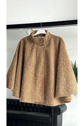 پانچو قهوه ای زنانه کشمیر ensade - کد 882385787