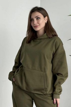 سوئیشرت خاکی زنانه ساده CMZ COLLECTİON - کد 882372981