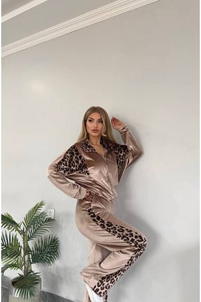 ست گرمکن قهوه ای زنانه مخمل Bella Belluci - کد 882442150