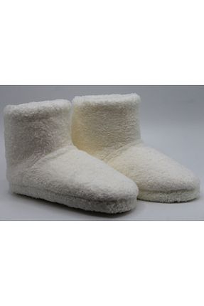بوت خانگی سفید زنانه مخملی fluffy - کد 881747874
