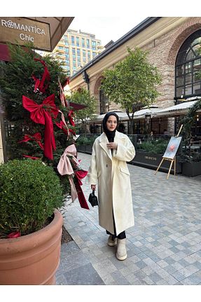 پالتو پشمی حجاب نباتی زنانه رگولار Zadeco - کد 882464763