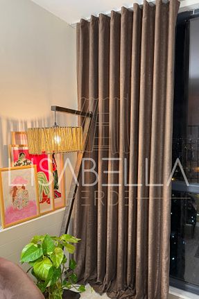 پرده زمینه قهوه ای مخمل LisabellaHome - کد 882468492