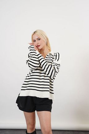 پلیور سفید زنانه رگولار Pafi Moda - کد 882505039