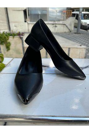 کفش پاشنه بلند کلاسیک مشکی زنانه چرم مصنوعی hy hilal & yılmaz - کد 882509457