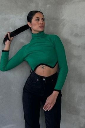 بلوز سبز زنانه ساده barış sülün lovebox - کد 882545117