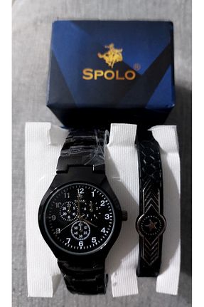 ساعت مچی مشکی مردانه 41 میلی متر SPOLO - کد 882551864