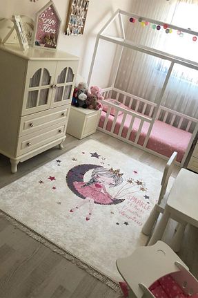 فرش بچه گانه صورتی پلی استر VOPTEKS - کد 786492802