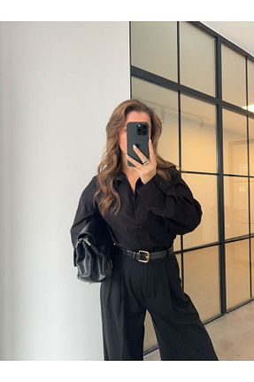 پیراهن مشکی زنانه اورسایز PINKPERİ - کد 882557331