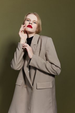 کت قهوه ای زنانه رگولار Saade - کد 855367475