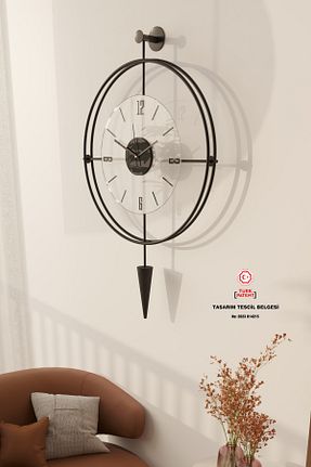 ساعت دیواری مشکی 50 x 90 MetaQuartz Aksesuar - کد 874824493