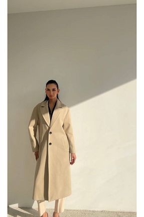 پالتو پشمی بژ زنانه رگولار Swass - کد 882714564