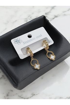 گوشواره استیل (فولاد) طلائی زنانه استیل (فولاد) G&M Gift Shop - کد 882032953