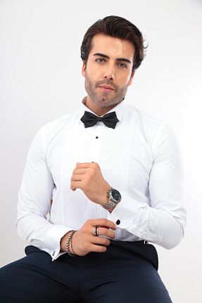 پیراهن سفید مردانه Relaxed Fitmens - کد 348351607