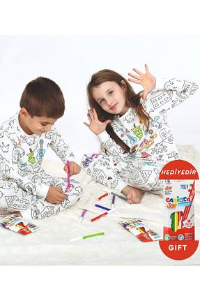 ست لباس راحتی سفید بچه گانه طرح دار vitmo - کد 872177706
