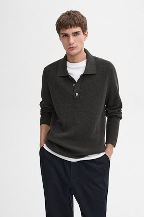 پلیور طوسی مردانه ساده Massimo Dutti - کد 882803429