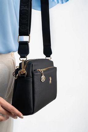 کیف دوشی مشکی مردانه چرم مصنوعی Les Crioch - کد 839305597
