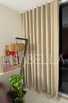 پرده زمینه بژ مخمل LisabellaHome - کد 882468468