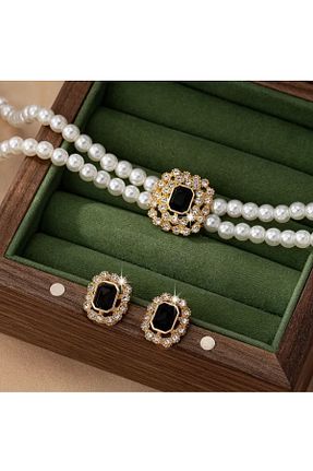 گردنبند مروارید طلائی نقره Manu Collection - کد 882841127