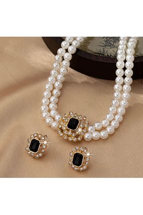 گردنبند مروارید طلائی نقره Manu Collection - کد 882841127