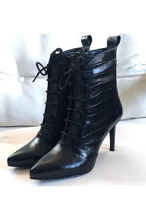 بوت / نیم بوت مشکی زنانه چرم خالص NISH - کد 882858082