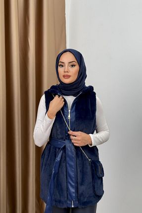 جلیقه سرمه ای زنانه %100 پنبه QUQA - کد 882849119