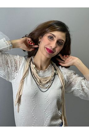 گردنبند جواهر بژ زنانه سنگ Gönülden Tasarım - کد 882858303