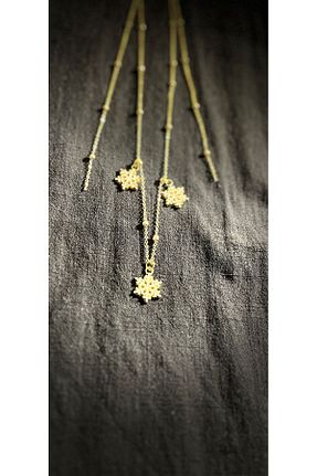 گردنبند جواهر زرد زنانه روکش طلا Home - کد 882871850