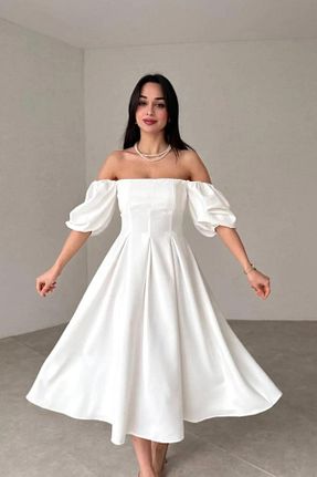 لباس سفید زنانه بافتنی Deafox - کد 855547568