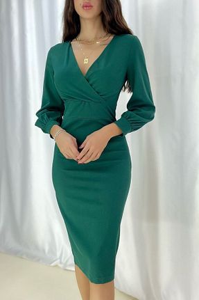 لباس سبز زنانه کرپ Deafox - کد 380332763