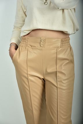 شلوار بژ زنانه پاچه ساده moda caddesi - کد 882883793