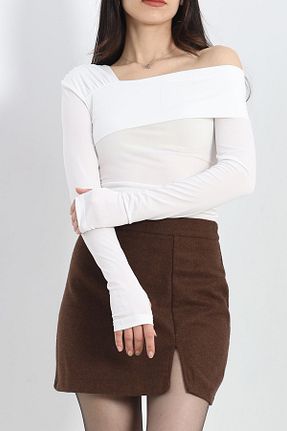 بلوز طوسی زنانه تک آستین Genel Markalar - کد 882840773