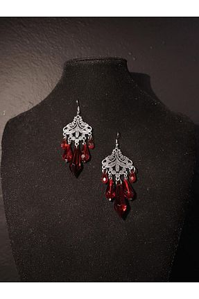 گوشواره جواهر قرمز سنگ Batnests - کد 882889125