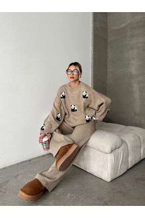 ست بالاتنه و پائین تنه رنگی زنانه تریکو Butik - کد 882934408