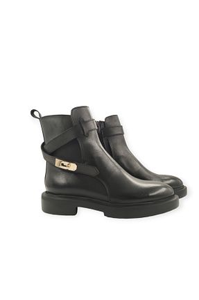 بوت / نیم بوت مشکی زنانه چرم خالص Oneka Shoes - کد 868013483
