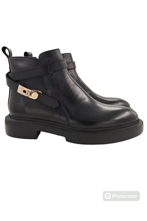 بوت / نیم بوت مشکی زنانه چرم خالص Oneka Shoes - کد 868031125